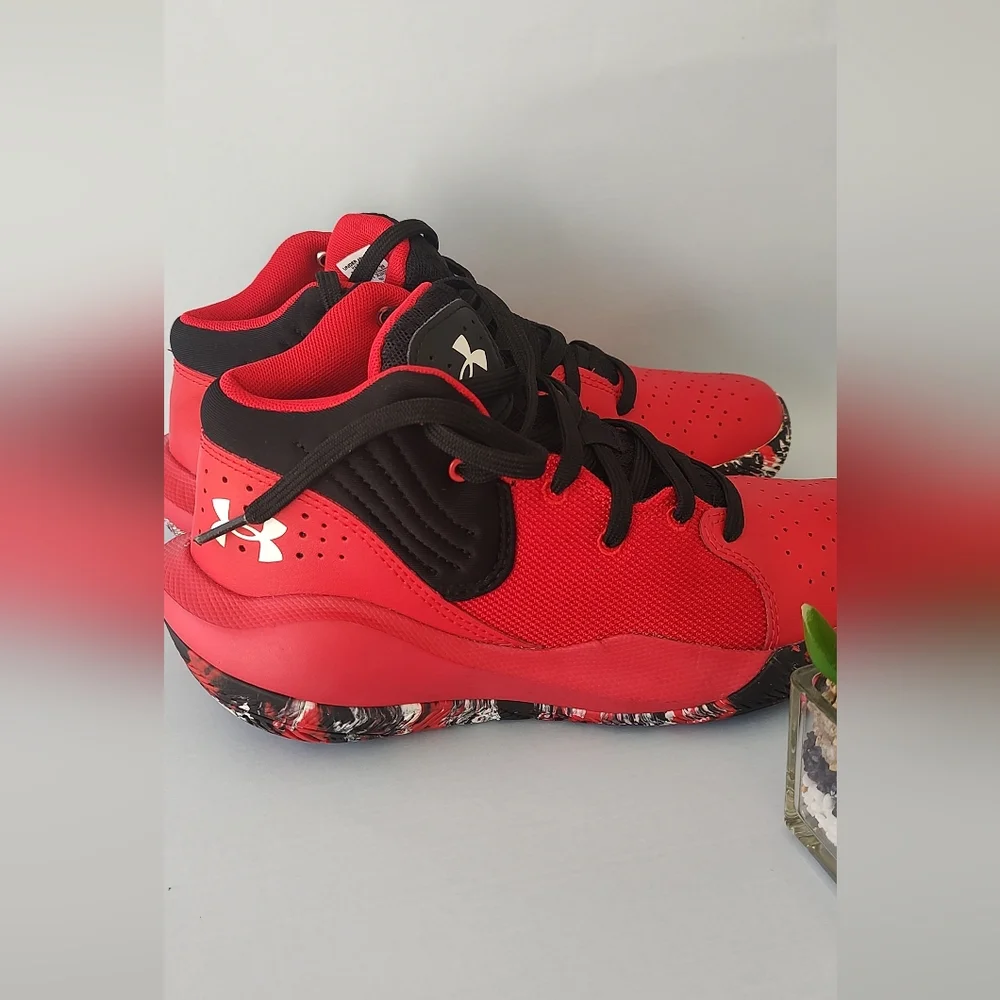 Under Armour Red and Black Athletic Shoes Boys